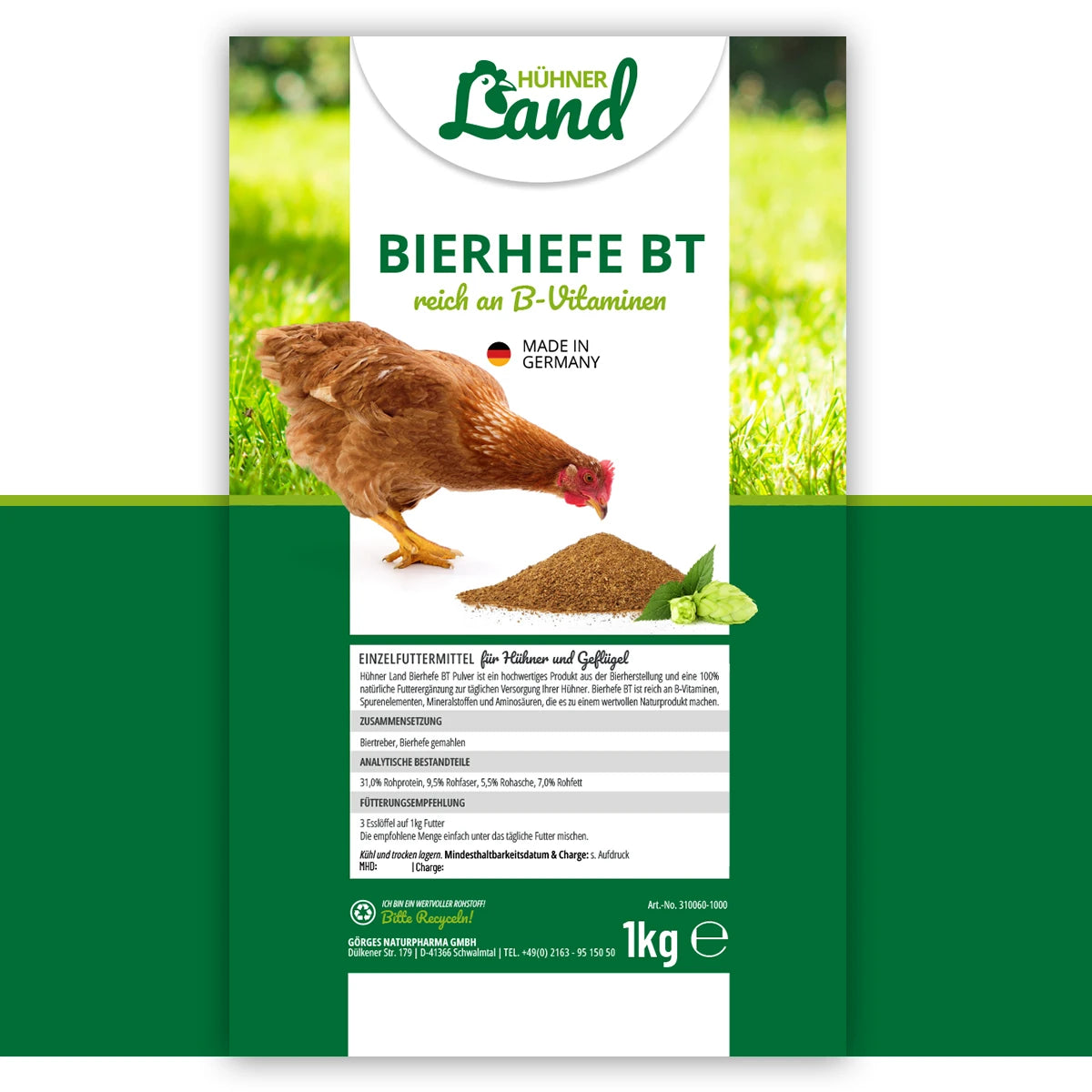 Hühner Land Bierhefe BT