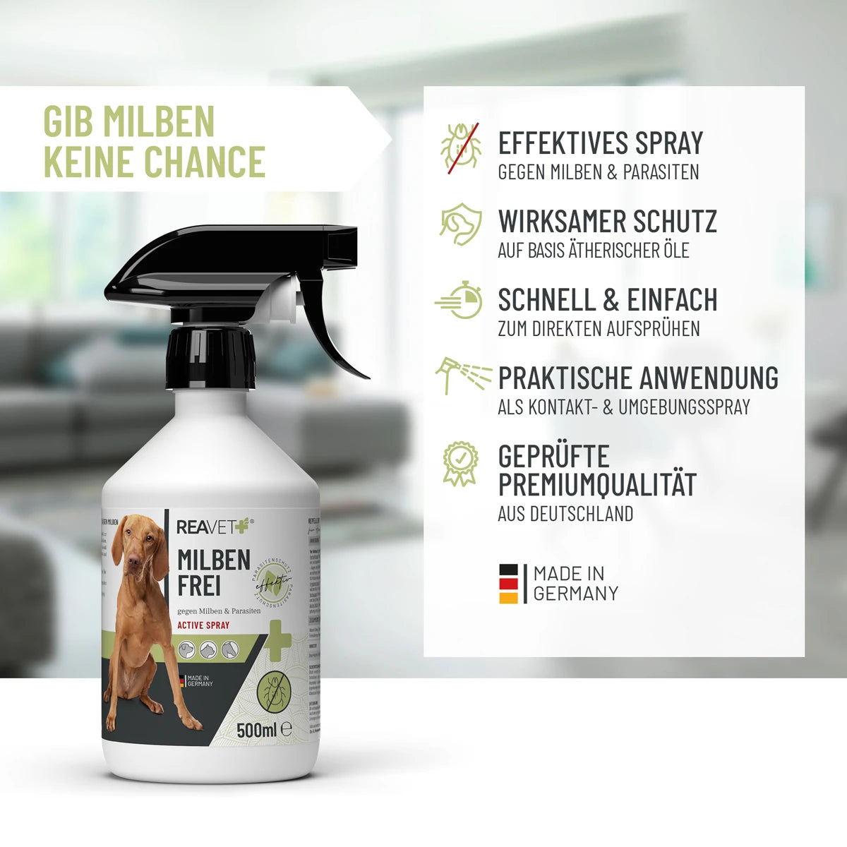 REAVET Milben Frei Spray für Haustiere