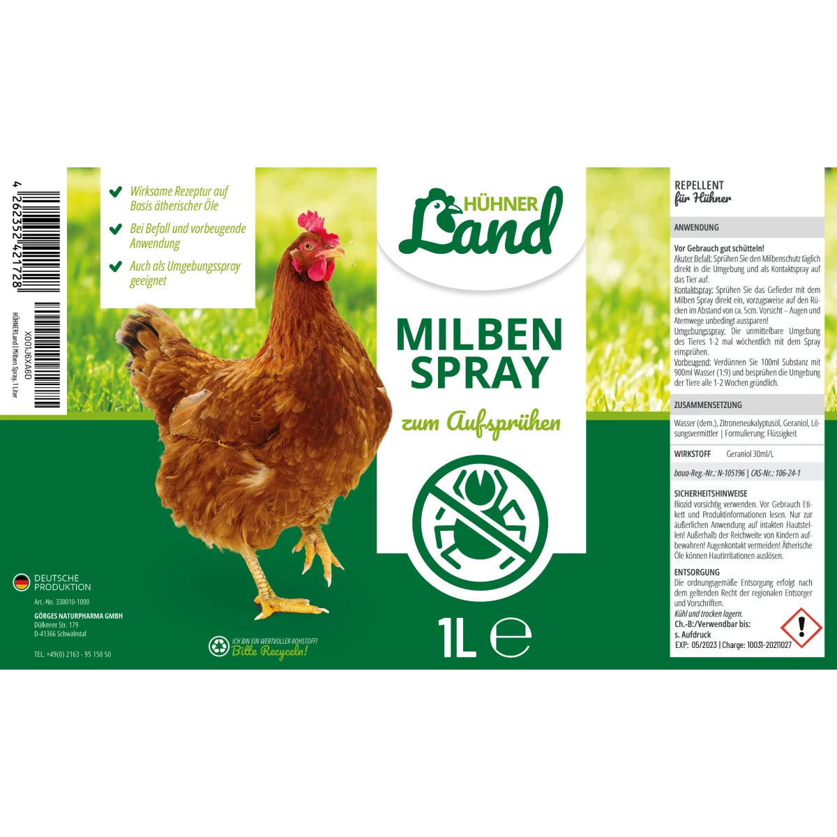 Hühner Land Milben Spray