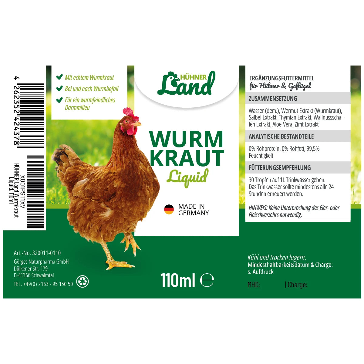 Hühner Land Wurmkraut Liquid